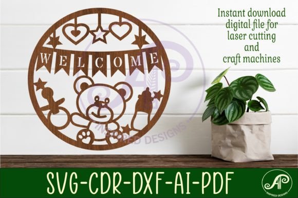 Celebrating New Beginnings with a Welcome New Baby Wall Art Sign SVG File