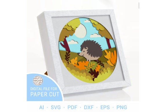 Crafting Autumn Charm with HEDGEHOG Shadow Box Home Art Decor