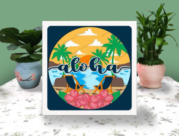 Create Aloha Summer 3D Paper Box Art