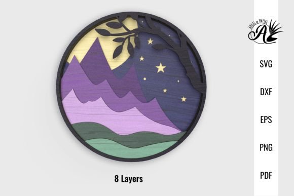 Creating Depth and Drama with Mountains and Moonlight Layered Wall Art