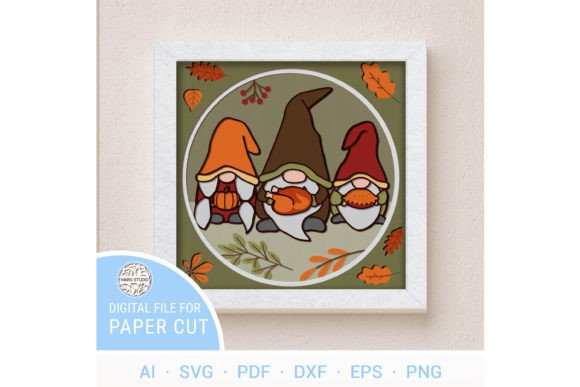 Creating Depth and Warmth with the Thanksgiving Gnomes Shadow Box Cut File