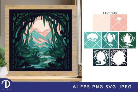Fairytale Forest 3D Shadow Box SVG: Crafting Depth and Magic in Paper Art