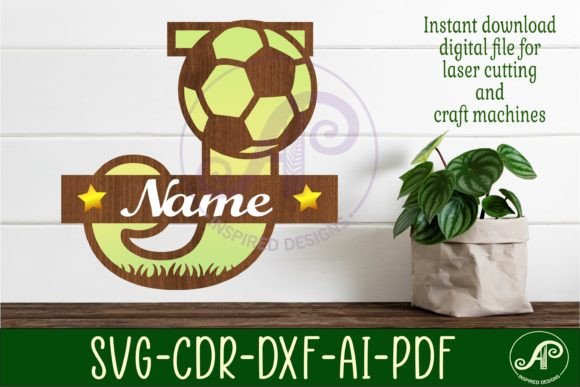 Football or Soccer Monogram J Letter: A Guide to Custom Laser Cut Designs