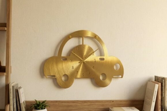 Industrial Style Metal Car Decor Clock DXF Laser Cut File
