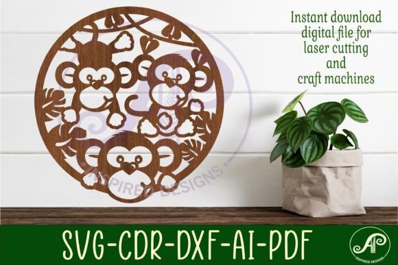 Monkey Wall Art Sign, SVG File. Vector: Integrating Digital Assets into Your Creative Workflow