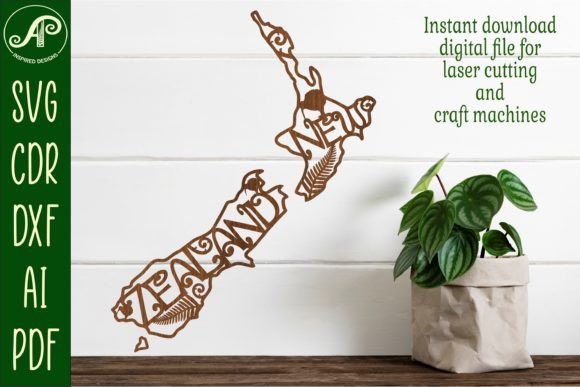 New Zealand Word Wall Art SVG Laser Cut