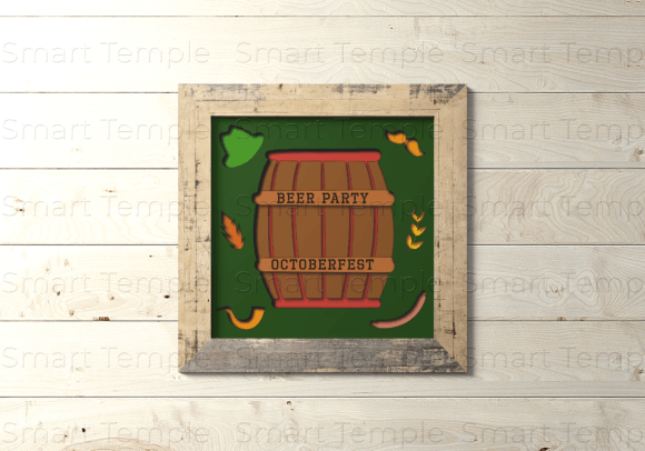 Oktoberfest Shadow Box & Beer Barrel SVG