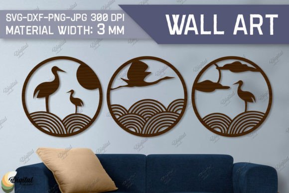 Round Wall Art Laser Cut: Birds SVG Guide