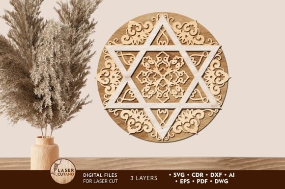 Star of David Multilayer Wall Art Decor