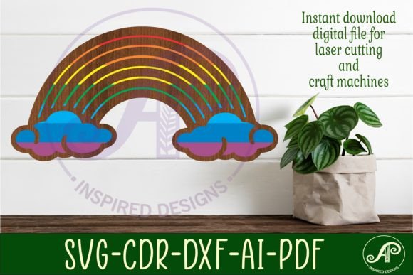 Strategic Branding with the Rainbow Two Layer Wall Sign SVG Laser Design