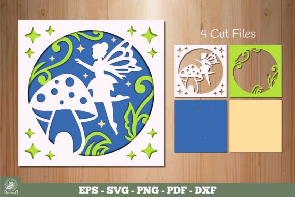 Whimsical Fairy & Mushroom Papercut SVG
